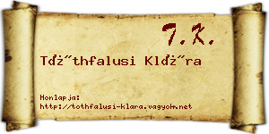Tóthfalusi Klára névjegykártya