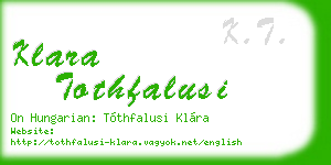 klara tothfalusi business card